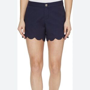 Lilly Pulitzer Blue High Waist Scalloped Buttercup Shorts Size 0